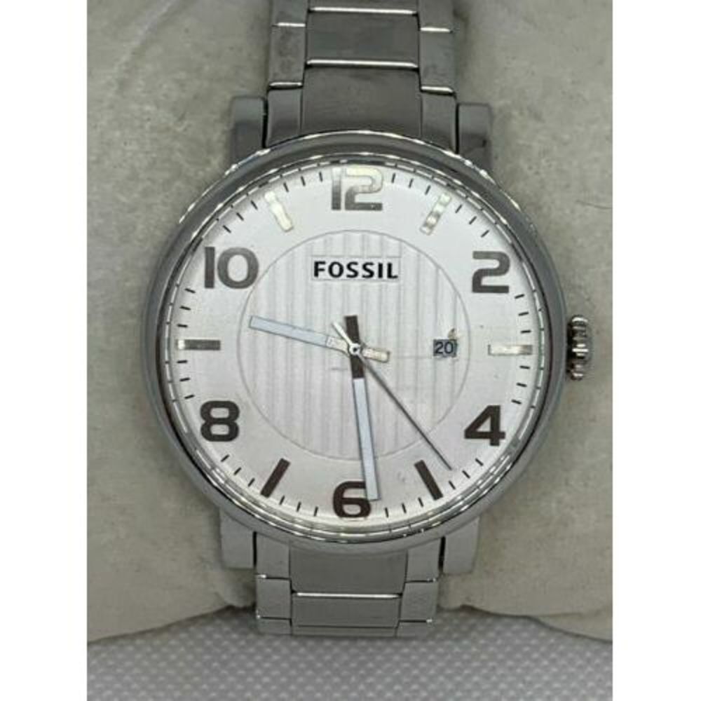 Fossil BQ1401 Men's Watch Stainless Steel Silver Date Display Analog Round C911